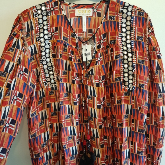 Anthropologie Verb Yasmeen Embroidered Peasant Blouse Top - Picture 10 of 16